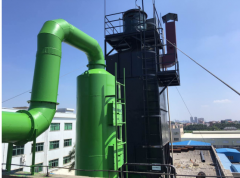 東莞誼邦漆包線水浴旋流板塔+濕式高壓靜電除塵器工程完工