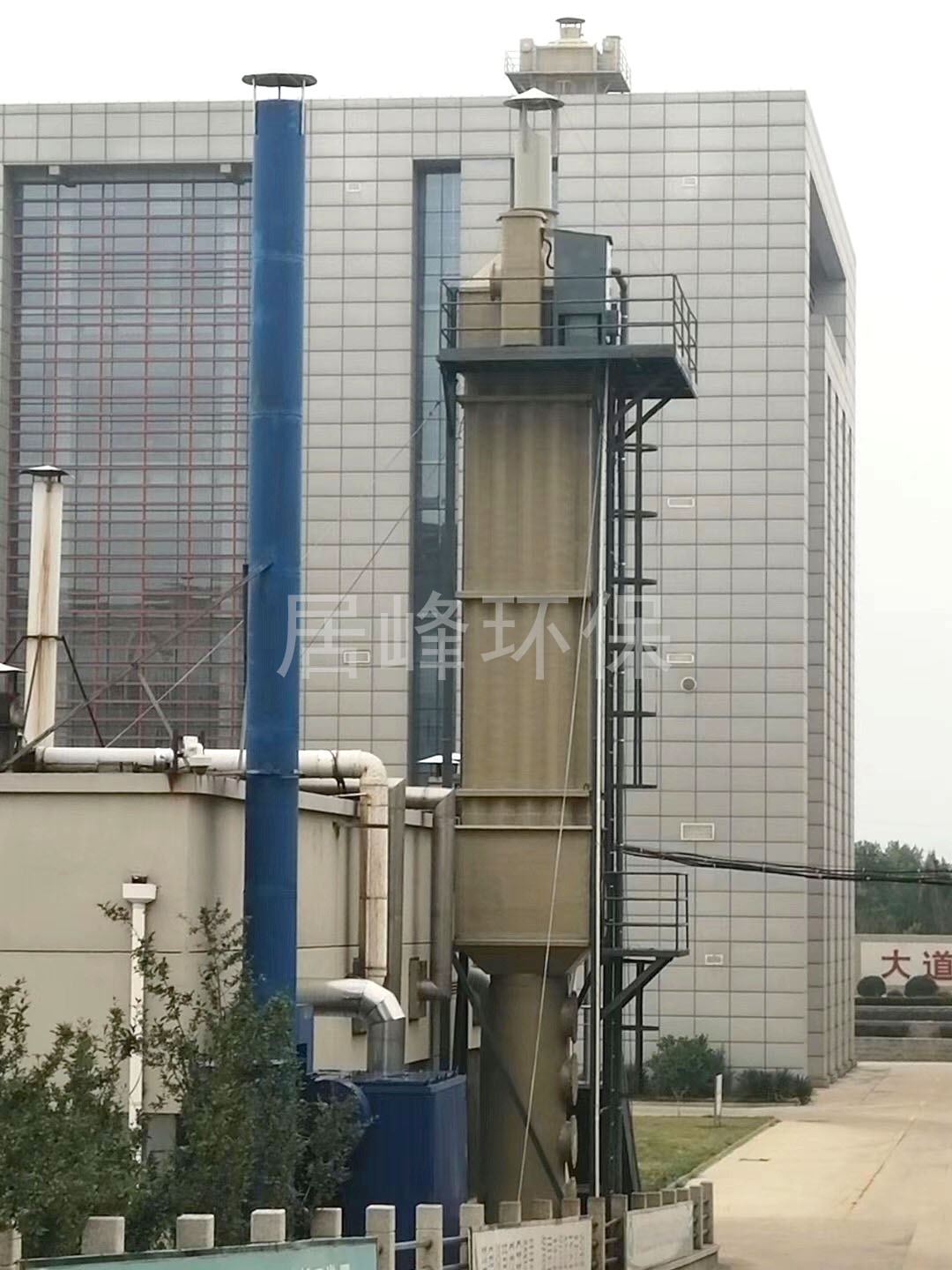 山東某有限公司硫酸霧廢氣處理工程安裝完畢